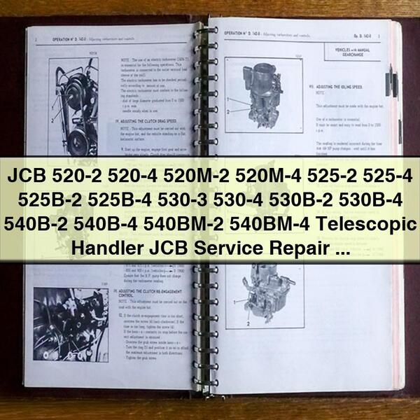 JCB 520-2 520-4 520M-2 520M-4 525-2 525-4 525B-2 525B-4 530-3 530-4 530B-2 530B-4 540B-2 540B-4 540BM-2 540BM-4 Telescopic Handler JCB Service Repair Manual