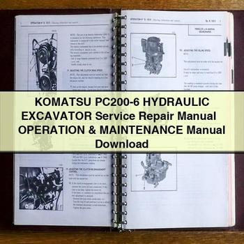 Manuel de réparation et d'utilisation de l'excavatrice hydraulique Komatsu PC200-6 + Manuel d'utilisation et d'entretien