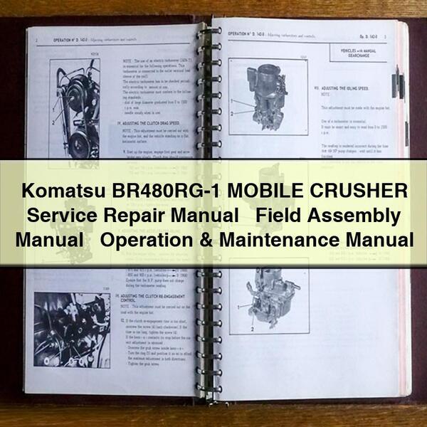 Manual de servicio y reparación de la trituradora móvil Komatsu BR480RG-1 + Manual de montaje en campo + Manual de operación y mantenimiento