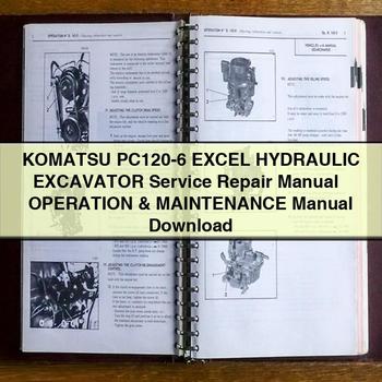 Manual de servicio y reparación de la excavadora hidráulica Komatsu PC120-6 EXCEL + Manual de operación y mantenimiento