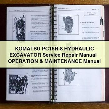 Manual de servicio y reparación de la excavadora hidráulica Komatsu PC15R-8 + Manual de operación y mantenimiento