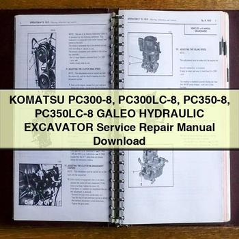 Manuel de réparation et d'entretien de l'excavatrice hydraulique Komatsu PC300-8 PC300LC-8 PC350-8 PC350LC-8 GALEO