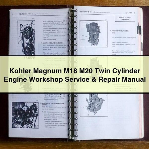 Manual de taller, servicio y reparación del motor de dos cilindros Kohler Magnum M18 M20