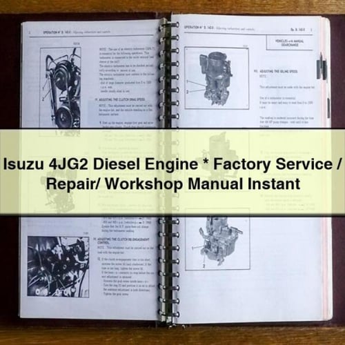 Moteur diesel Isuzu 4JG2 * Manuel d'entretien/réparation/atelier d'usine