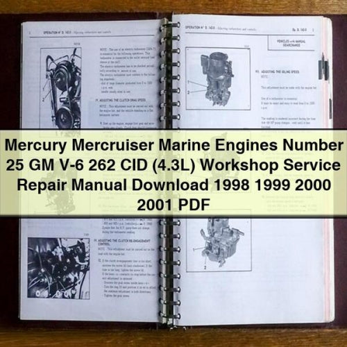 Mercury Mercruiser Marine Engines Number 25 GM V-6 262 CID (4.3L) Workshop Service Repair Manual Download 1998 1999 2000 2001 PDF