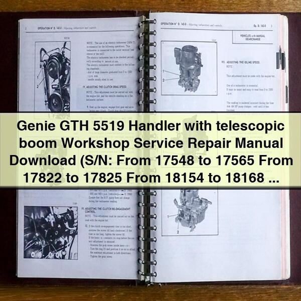 Manual de reparación y servicio del manipulador Genie GTH 5519 con brazo telescópico (N.º de serie: De 17548 a 17565 De 17822 a 17825 De 18154 a 18168 De 18556 a 18586)