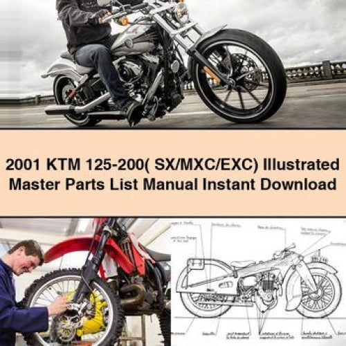 2001 KTM 125-200( SX/MXC/EXC) Illustrated Master Parts List Manual Instant Download PDF