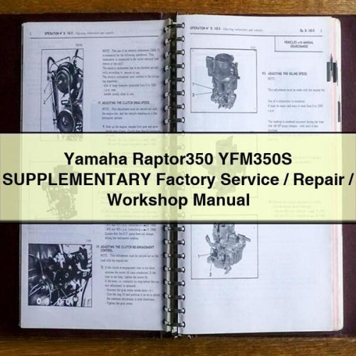 Yamaha Raptor350 YFM350S SUPPLEMENTARY Factory Service / Repair / Workshop Manual PDF Download