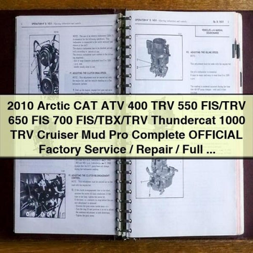 2010 Arctic CAT ATV 400 TRV 550 FIS/TRV 650 FIS 700 FIS/TBX/TRV Thundercat 1000 TRV Cruiser Mud Pro Complete OFFICIAL Factory Service / Repair / Full Workshop Manual PDF Download