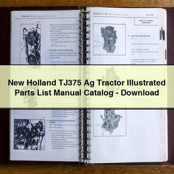 Catálogo de manual y lista de piezas ilustradas del tractor agrícola New Holland TJ375 (PDF)