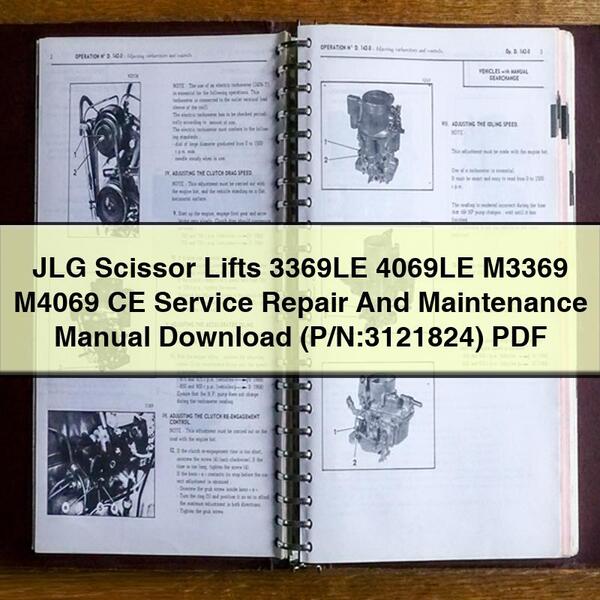 Manual de mantenimiento y reparación de elevadores de tijera JLG 3369LE 4069LE M3369 M4069 CE (P/N:3121824)