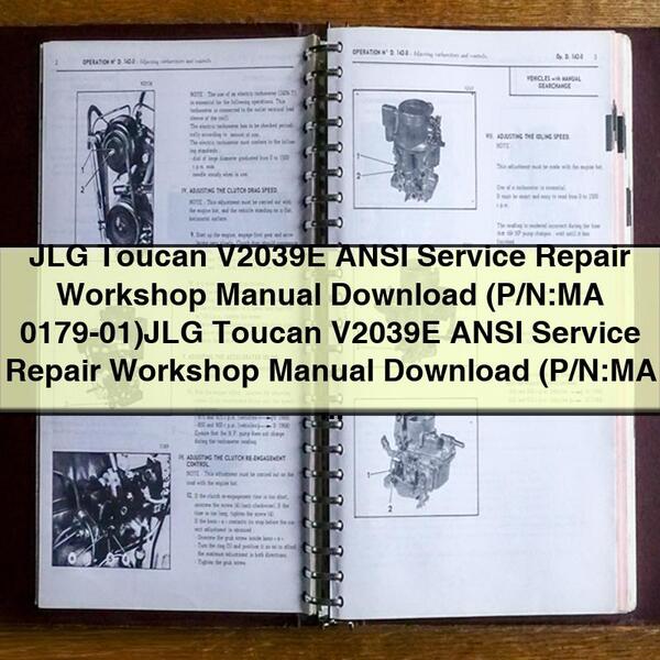 JLG Toucan V2039E ANSI Service Repair Workshop Manual  (P/N:MA 0179-01)JLG Toucan V2039E ANSI Service Repair Workshop Manual  (P/N:MA 0179-01)