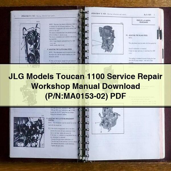 JLG Models Toucan 1100 Service Repair Workshop Manual Download (P/N:MA0153-02) PDF