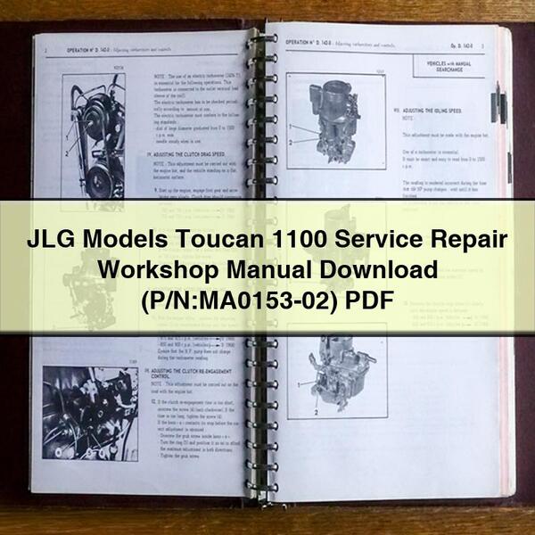 JLG Models Toucan 1100 Service Repair Workshop Manual  (P/N:MA0153-02)