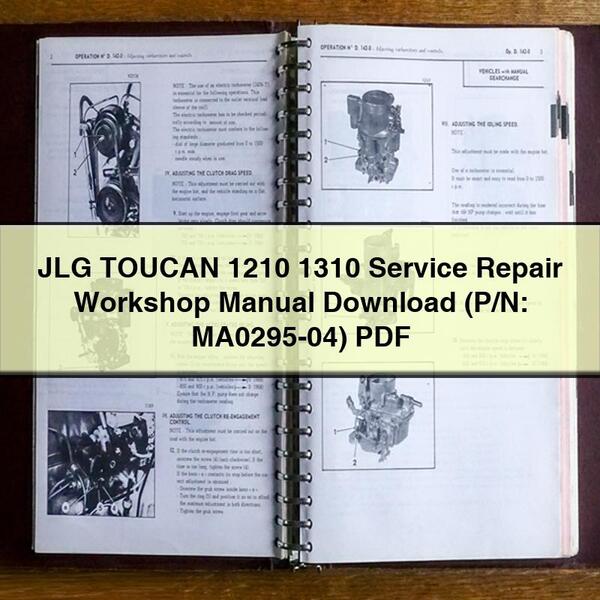 JLG TOUCAN 1210 1310 Service Repair Workshop Manual Download (P/N: MA0295-04) PDF