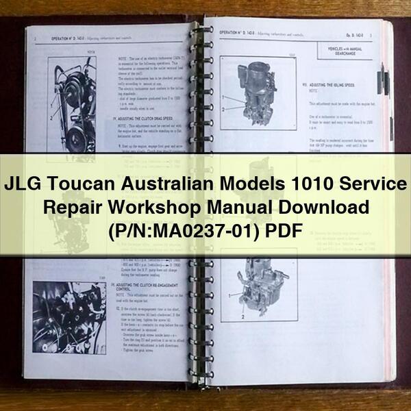 JLG Toucan Australian Models 1010 Service Repair Workshop Manual Download (P/N:MA0237-01) PDF