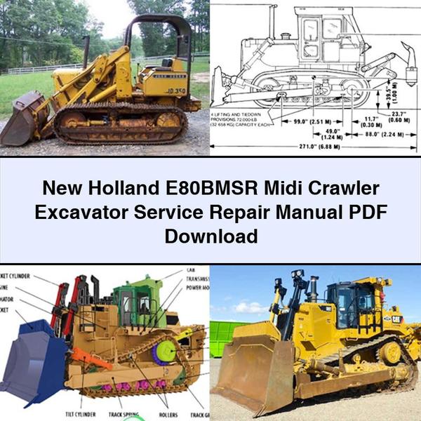 Manual de servicio y reparación de la excavadora de cadenas New Holland E80BMSR Midi