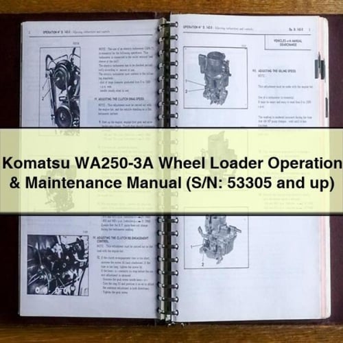 Manual de operación y mantenimiento de la cargadora de ruedas Komatsu WA250-3A (N.° de serie: 53305 y posteriores)