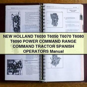 New Holland T6030 T6050 T6070 T6080 T6090 POWER Command GAMME Tracteur Command ESPAGNOL Manuel de l'opérateur