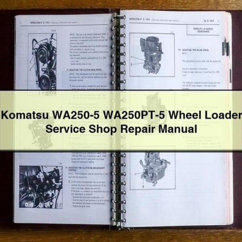 Manual de reparación y servicio del cargador de ruedas Komatsu WA250-5 WA250PT-5