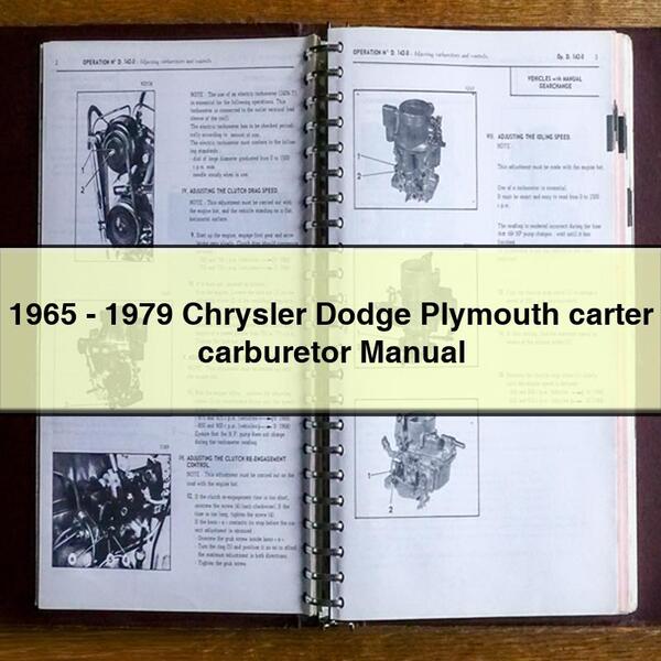 1965 - 1979 Chrysler Dodge Plymouth carter carburetor Manual PDF Download