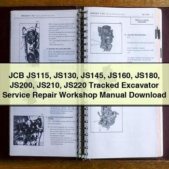 JCB JS115 JS130 JS145 JS160 JS180 JS200 JS210 JS220 Tracked Excavator Service Repair Workshop Manual