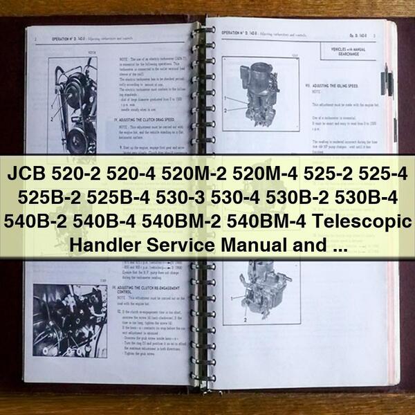 Manual de servicio y suplemento del manipulador telescópico JCB 520-2 520-4 520M-2 520M-4 525-2 525-4 525B-2 525B-4 530-3 530-4 530B-2 530B-4 540B-2 540B-4 540BM-2 540BM-4