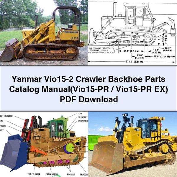 Manuel du catalogue des pièces détachées pour rétrocaveuse sur chenilles Yanmar Vio15-2 (Vio15-PR/Vio15-PR EX)