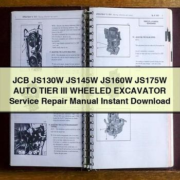 JCB JS130W JS145W JS160W JS175W Auto Tier III WHEELED Excavator Service Repair Manual