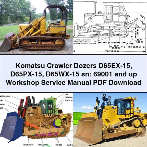 Komatsu Crawler Dozers D65EX-15 D65PX-15 D65WX-15 sn: 69001 and up Workshop Service Repair Manual