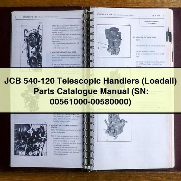 JCB 540-120 Telescopic Handlers (Loadall) Parts Catalogue Manual (SN: 00561000-00580000)