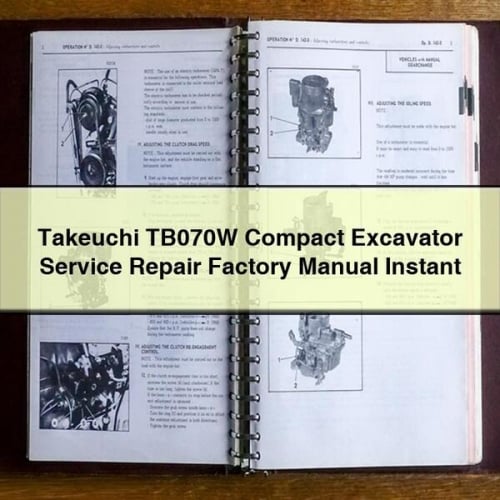 Manual de servicio y reparación de la excavadora compacta Takeuchi TB070W