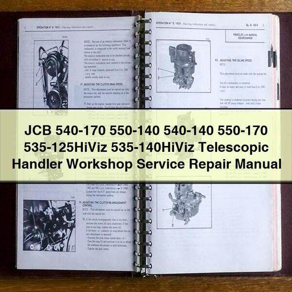 Manual de reparación y servicio del manipulador telescópico JCB 540-170 550-140 540-140 550-170 535-125HiViz 535-140HiViz