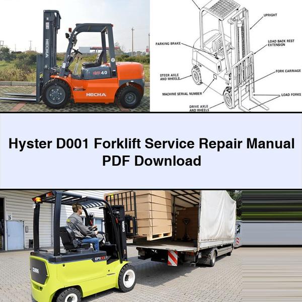 Manual de servicio y reparación de montacargas Hyster D001