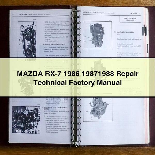 Manuel technique de réparation d'usine Mazda RX-7 1986 19871988