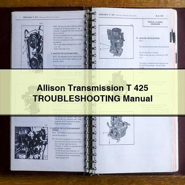 Allison Transmission T 425 TROUBLESHOOTING Manual PDF Download