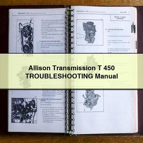 Allison Transmission T 450 TROUBLESHOOTING Manual PDF Download