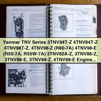 Yanmar TNV Series 3TNV84T-Z 4TNV84T-Z 4TNV98T-Z 4TNV98-Z (R80-7A) 4TNV98-E (R55-7A R55W-7A) 3TNV82A-Z 3TNV88-Z 3TNV88-E 3TNV88-Z 4TNV88-E Engine Electrical Control Industrial Service Repair Manual