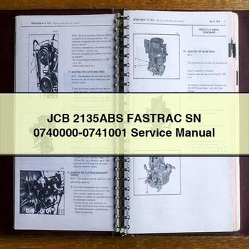 Manuel de réparation et d'entretien JCB 2135ABS FASTRAC SN 0740000-0741001