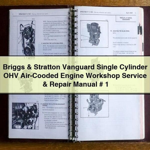 Manual de reparación y servicio del taller del motor refrigerado por aire OHV monocilíndrico Briggs &amp; Stratton Vanguard n.º 1