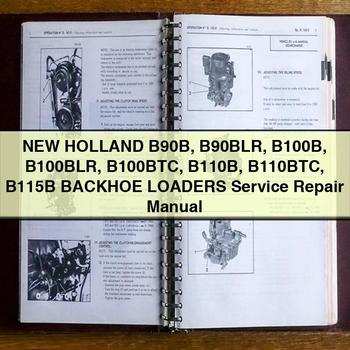 Manual de servicio y reparación de retroexcavadoras New Holland B90B B90BLR B100B B100BLR B100BTC B110B B110BTC B115B