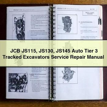 Manual de servicio y reparación de excavadoras de cadenas JCB JS115 JS130 JS145 Auto Tier 3