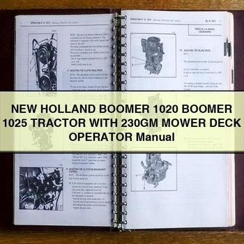 Manuel d'utilisation du tracteur New Holland BOOMER 1020 BOOMER 1025 AVEC plateau de coupe 230GM