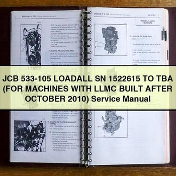 Manual de reparación y servicio de la máquina LOADALL JCB 533-105 SN 1522615 a TBA (PARA MÁQUINAS CON LLMC FABRICADAS DESPUÉS DE OCTUBRE DE 2010)