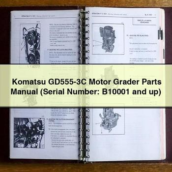 Manual de piezas de la motoniveladora Komatsu GD555-3C (número de serie: B10001 y posteriores)