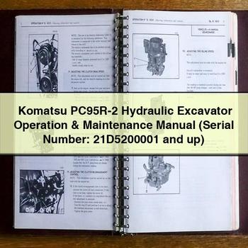 Manual de operación y mantenimiento de la excavadora hidráulica Komatsu PC95R-2 (número de serie: 21D5200001 y posteriores)