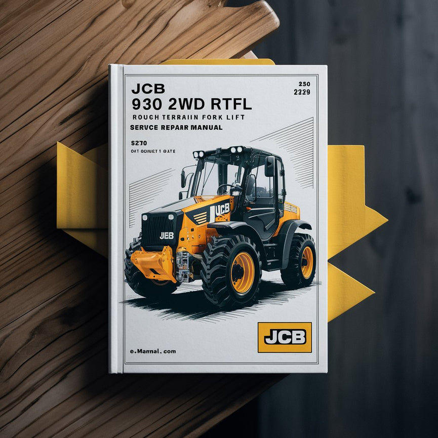 Manuel d'entretien JCB 930 2WD RTFL (élévateur à fourche tout terrain) SN 2228008-2228489