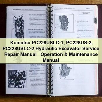 Manual de servicio y reparación de excavadora hidráulica Komatsu PC228USLC-1 PC228US-2 PC228USLC-2 + Manual de operación y mantenimiento