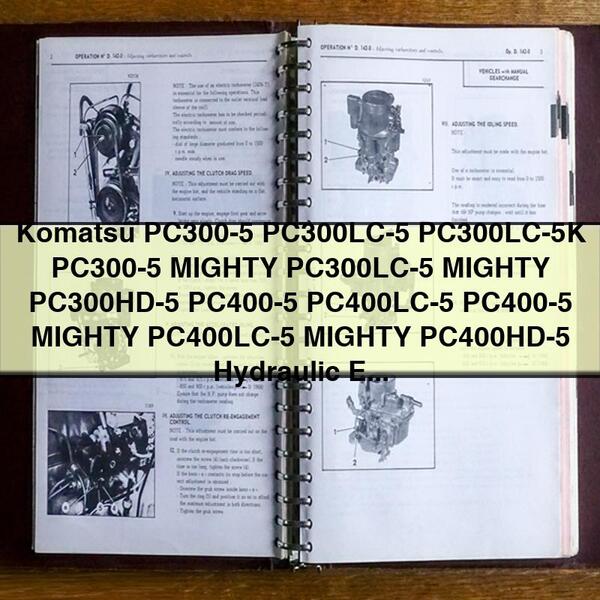 Komatsu PC300-5 PC300LC-5 PC300LC-5K PC300-5 MIGHTY PC300LC-5 MIGHTY PC300HD-5 PC400-5 PC400LC-5 PC400-5 MIGHTY PC400LC-5 MIGHTY PC400HD-5 Ex