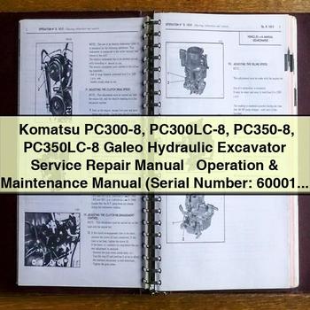 Manuel de réparation et d'utilisation de la pelle hydraulique Galeo Komatsu PC300-8 PC300LC-8 PC350-8 PC350LC-8 (numéro de série : 60001 et plus)